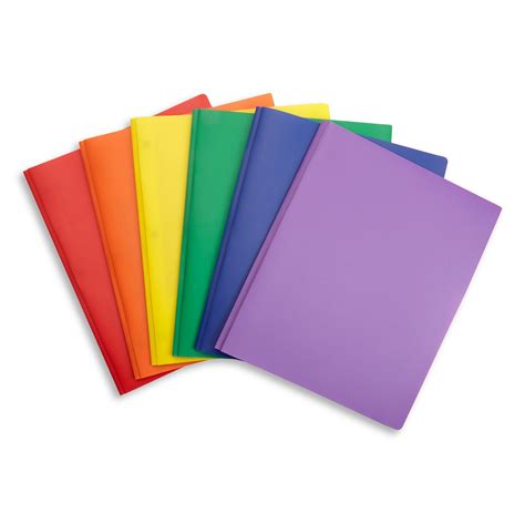 2 Pocket Plastic Folder with Prongs .